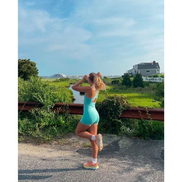 Free People Every Single Time Runsie Womens M-L Cascade Romper Athletic NEW - Picture 1 of 13